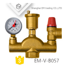 EM-V-B057 Brass air valve Safety valve Pressure gauge Three piece set Ground heating accessories